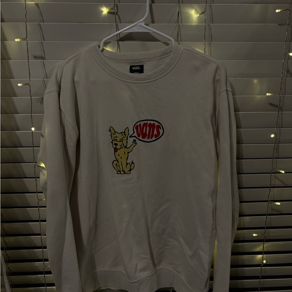 Vans Cream Sweatshirt with Dog Logo